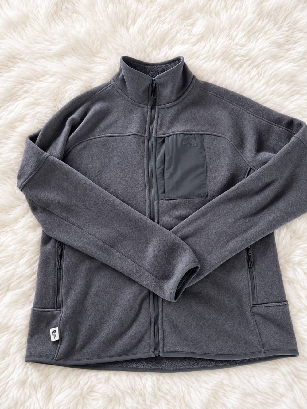 The North Face Men's Full-Zip Fleece Jacket in Charcoal Gray